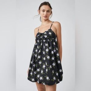 FREE PEOPLE Women’s In A Bubble Floral Minidress-Black-Size X-Small & Medium